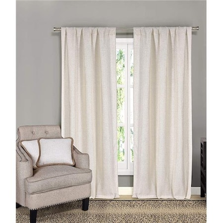Home Maison Home Maison KERLN=12 /15515 2 Window Curtain Panels + 2 Throw Pillows - Linen Textured - Beige KERLN=12 /15515